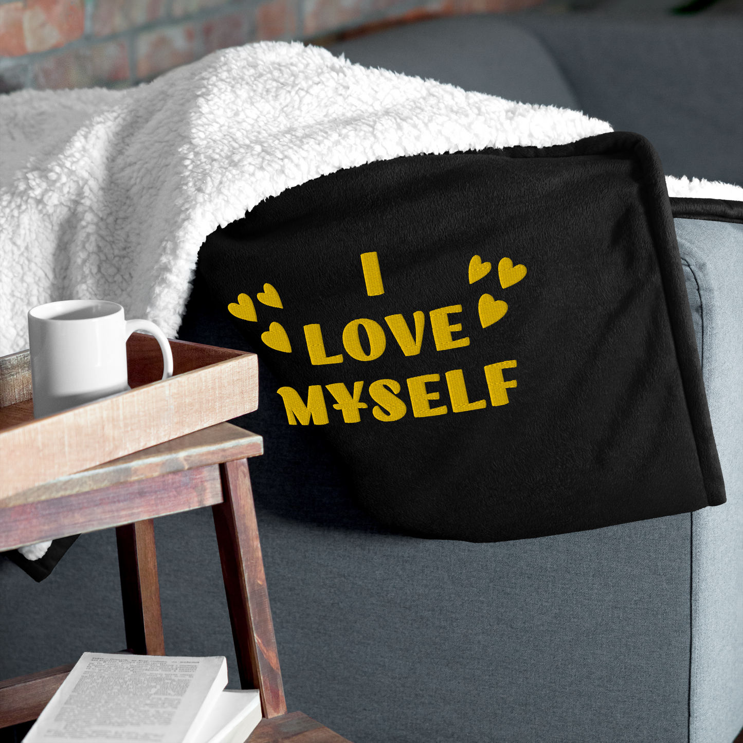 I LOVE MYSELF Premium sherpa blanket