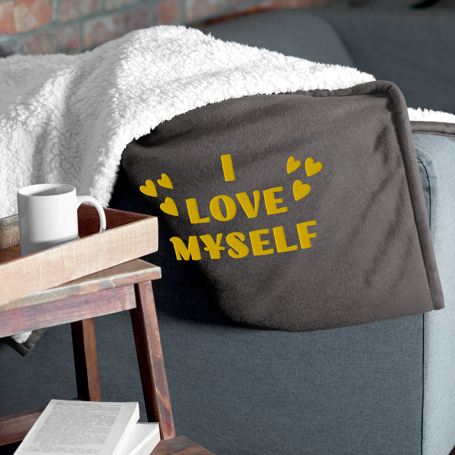 I LOVE MYSELF Premium sherpa blanket